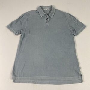 James Perse Polo Shirt Mens Small Blue Supima Cotton Standard Jersey USA Casual